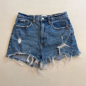 Abercrombie Distressed Mom High Rise Shorts 26